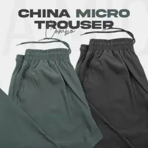China Micro Trouser Combo - Black & Ash